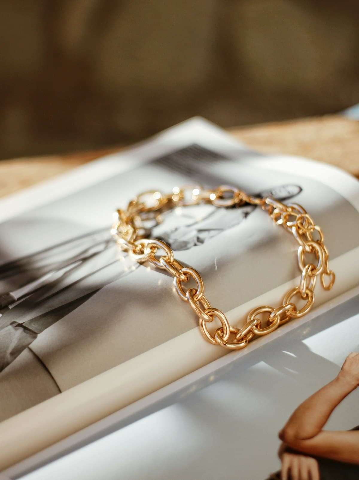 Bracelet chaîne dorée maillons