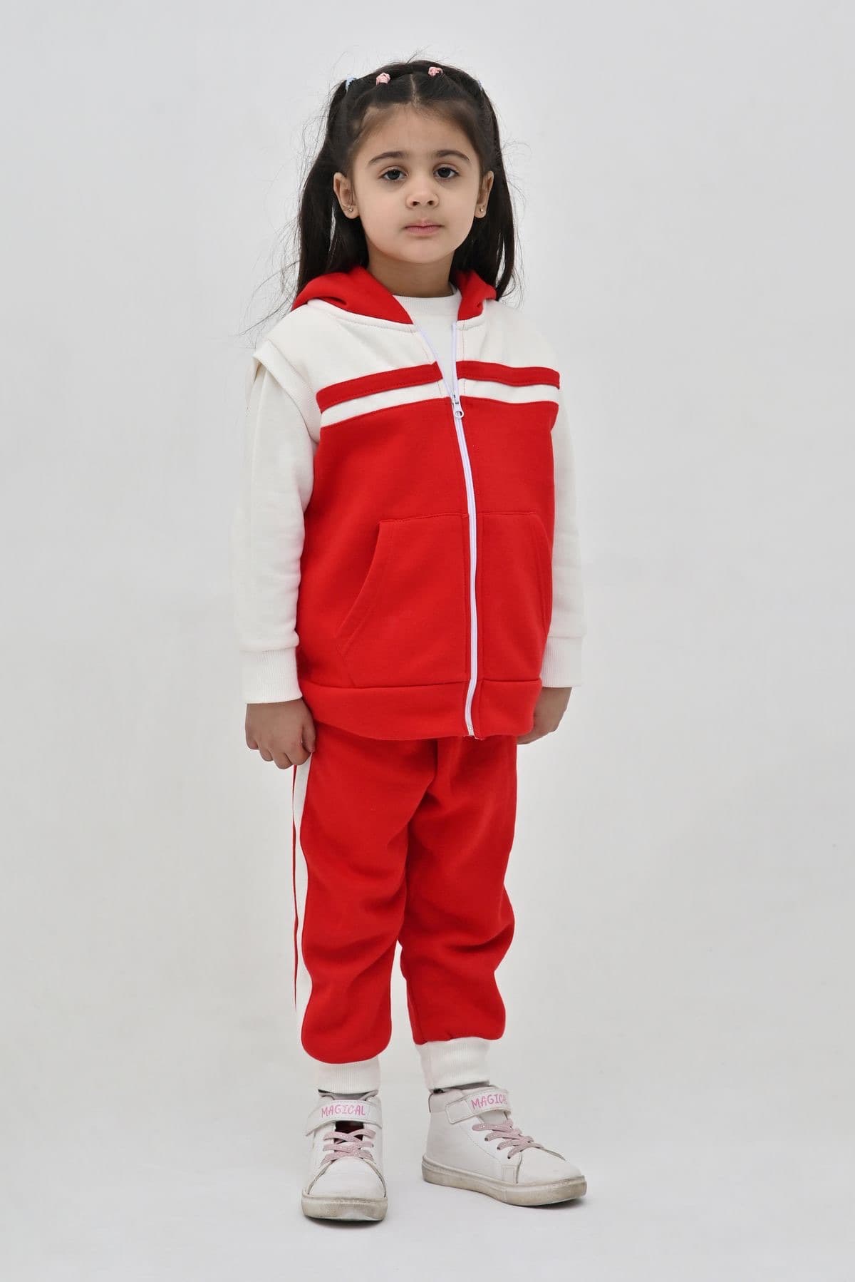 Ensemble jogging bicolore à capuche