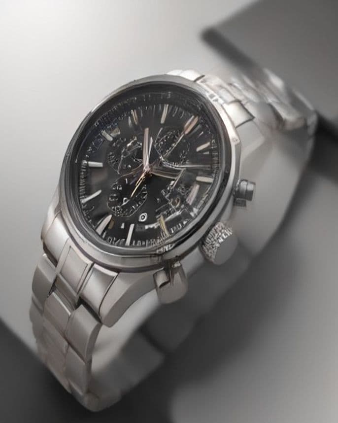 Montre chronographe acier brossé