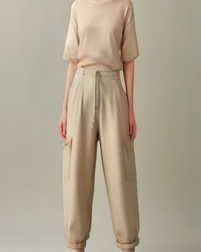 Pantalon cargo coupe large