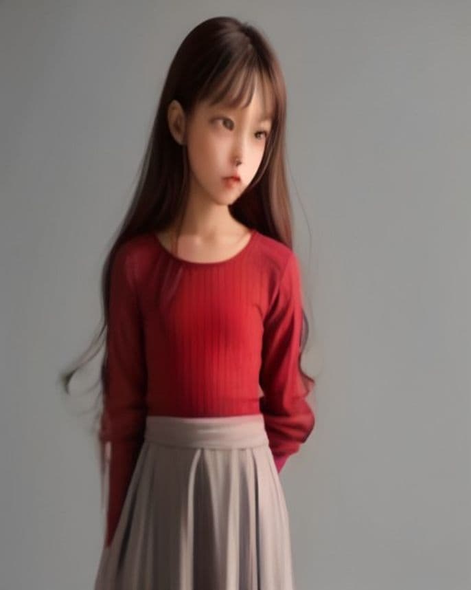 Robe fille en jersey manches longues