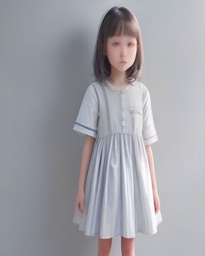 Robe fille en popeline rayée