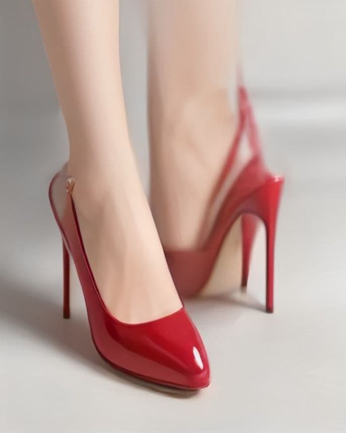 Mules à talon en cuir verni