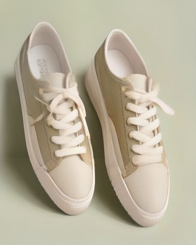 Baskets basses en canvas olive