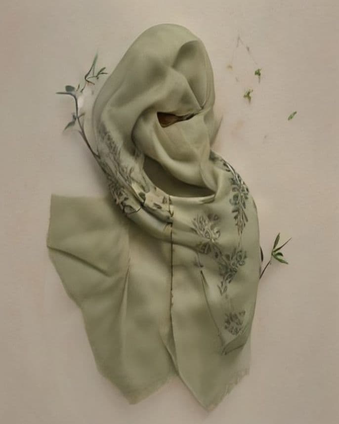 Foulard en soie imprimé oliviers