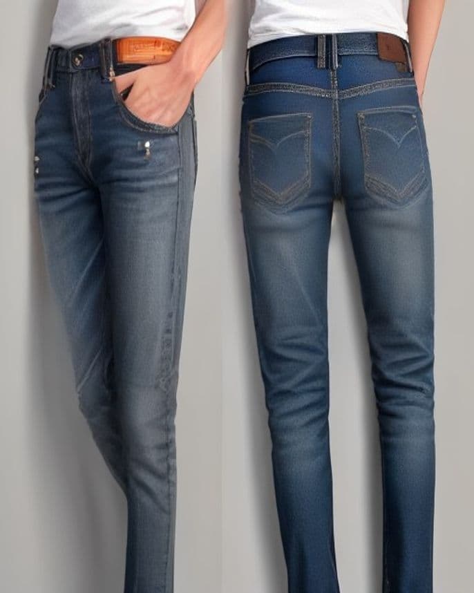 Jean coupe droite délavé moyen