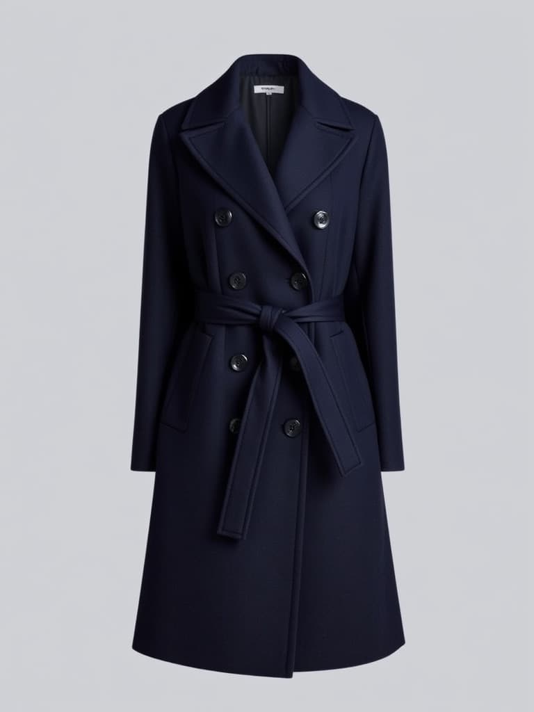 Manteau croisé en laine