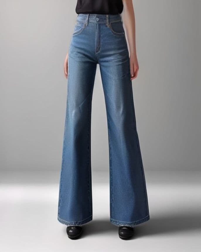 Pantalon large en denim brut