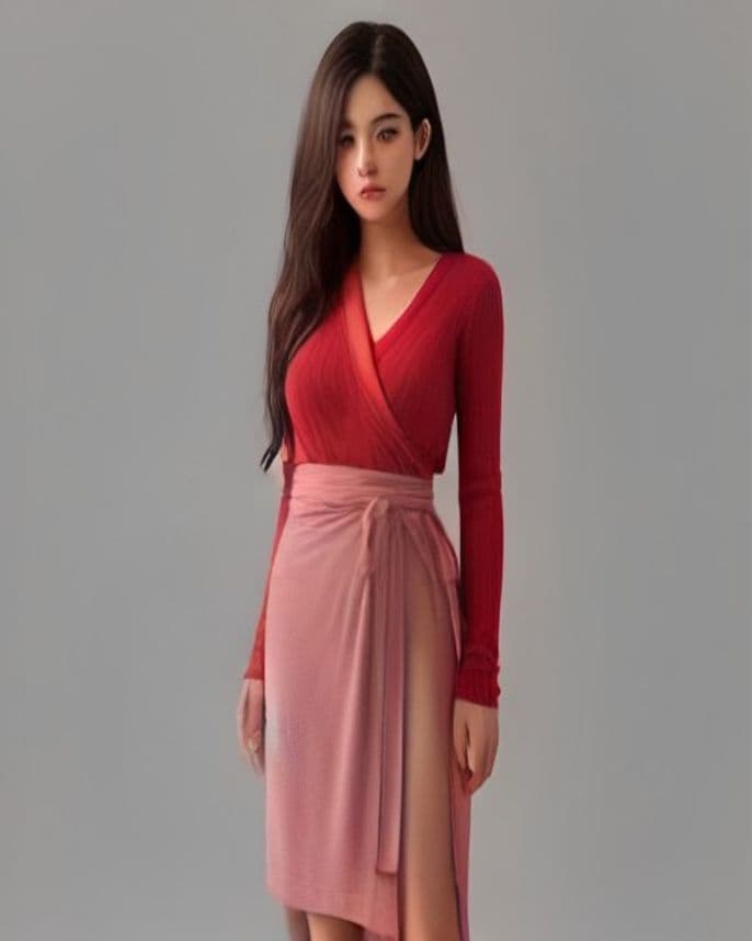 Robe portefeuille en maille côtelée