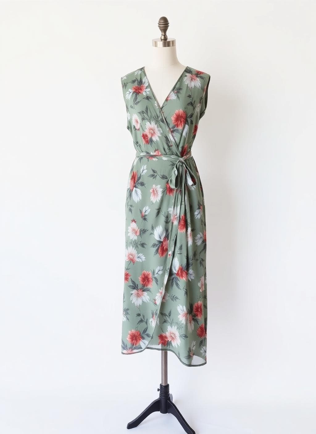 Robe portefeuille fleurie