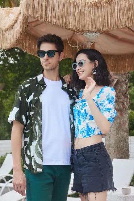 Short de bain imprimé tropical