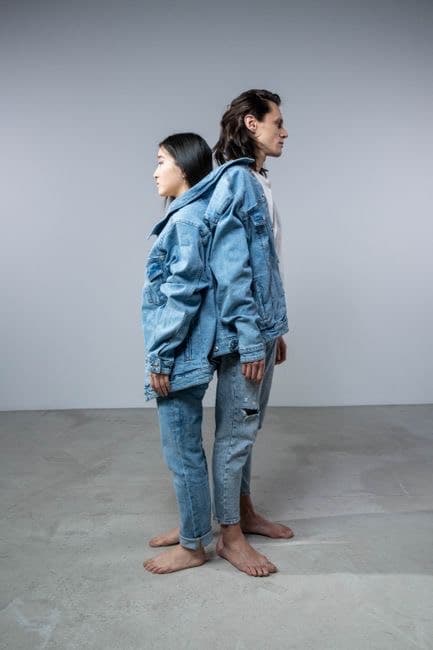 Veste en jean brut délavé